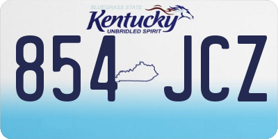 KY license plate 854JCZ