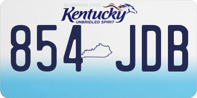KY license plate 854JDB