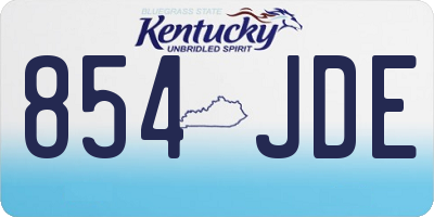 KY license plate 854JDE