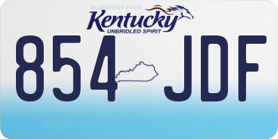 KY license plate 854JDF