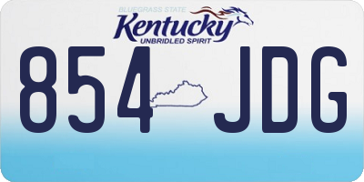 KY license plate 854JDG