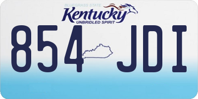 KY license plate 854JDI