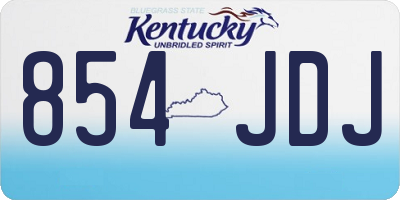 KY license plate 854JDJ