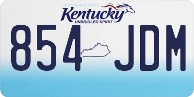 KY license plate 854JDM