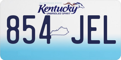 KY license plate 854JEL