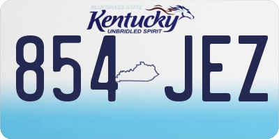 KY license plate 854JEZ