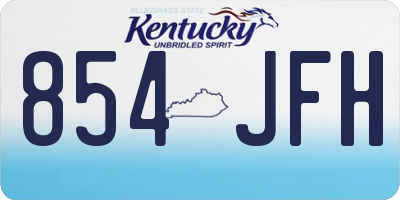 KY license plate 854JFH