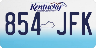 KY license plate 854JFK