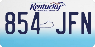 KY license plate 854JFN