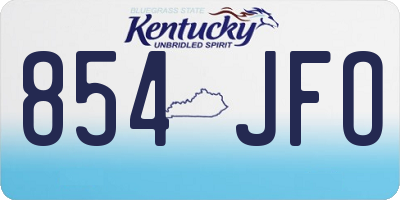 KY license plate 854JFO