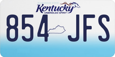 KY license plate 854JFS