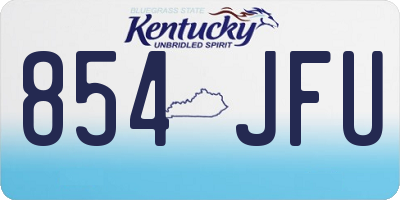 KY license plate 854JFU