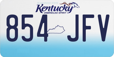 KY license plate 854JFV