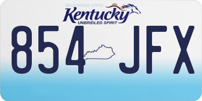 KY license plate 854JFX