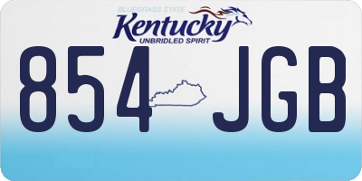 KY license plate 854JGB