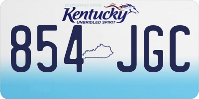 KY license plate 854JGC