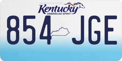 KY license plate 854JGE