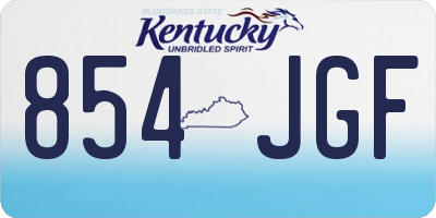 KY license plate 854JGF