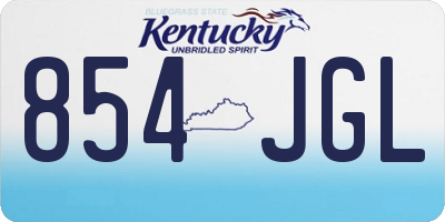 KY license plate 854JGL