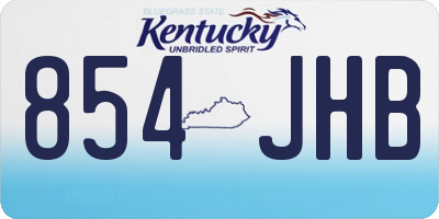 KY license plate 854JHB