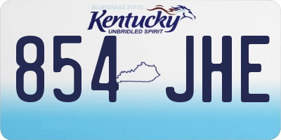 KY license plate 854JHE