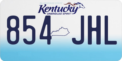 KY license plate 854JHL