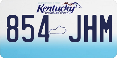 KY license plate 854JHM