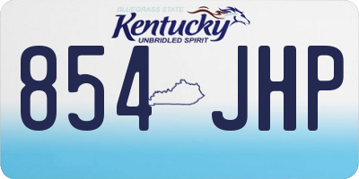 KY license plate 854JHP