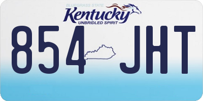 KY license plate 854JHT