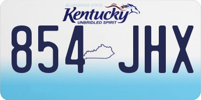 KY license plate 854JHX