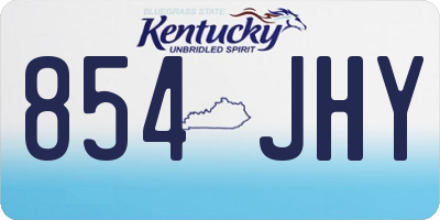 KY license plate 854JHY