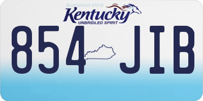 KY license plate 854JIB