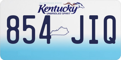 KY license plate 854JIQ