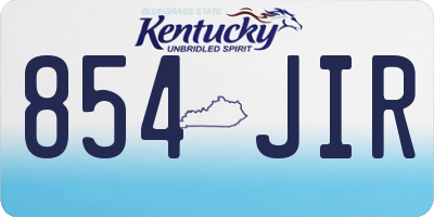 KY license plate 854JIR