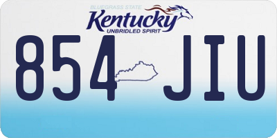 KY license plate 854JIU