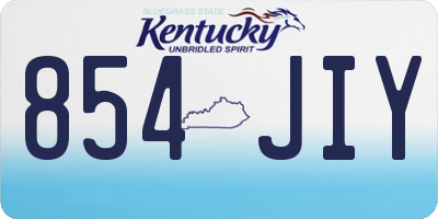 KY license plate 854JIY