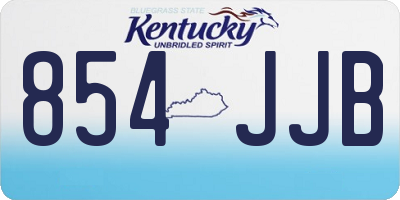 KY license plate 854JJB