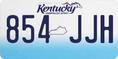 KY license plate 854JJH
