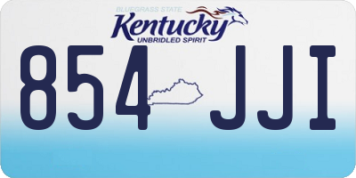 KY license plate 854JJI