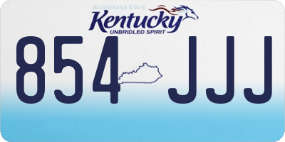 KY license plate 854JJJ
