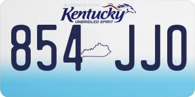 KY license plate 854JJO