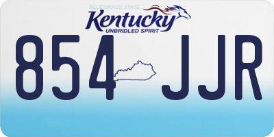 KY license plate 854JJR