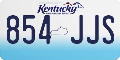 KY license plate 854JJS