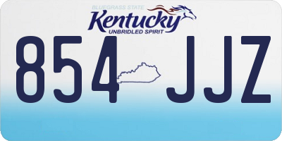 KY license plate 854JJZ