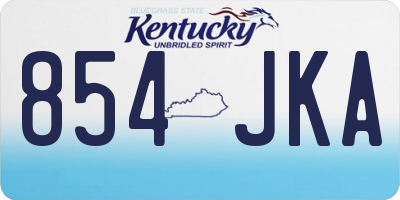 KY license plate 854JKA