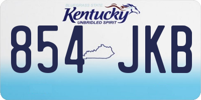 KY license plate 854JKB