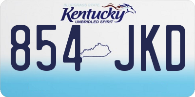 KY license plate 854JKD