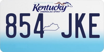 KY license plate 854JKE