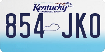 KY license plate 854JKO