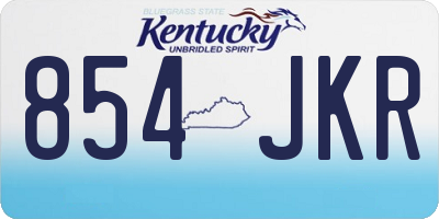 KY license plate 854JKR